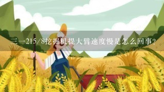 三一215/8挖掘机提大臂速度慢是怎么回事？