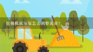 挖掘机液压泵怎么调整流量?