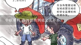 中联重科 海外销售到底怎么样那？