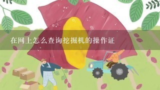 在网上怎么查询挖掘机的操作证