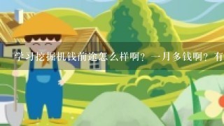 学习挖掘机钱前途怎么样啊？一月多钱啊？有没有前辈说说看