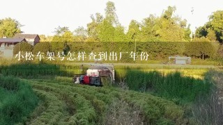 小松车架号怎样查到出厂年份