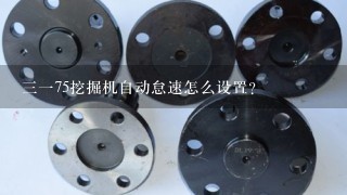 3175挖掘机自动怠速怎么设置？