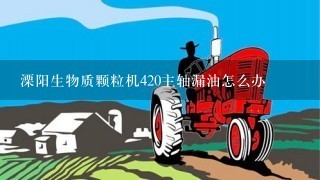 溧阳生物质颗粒机420主轴漏油怎么办